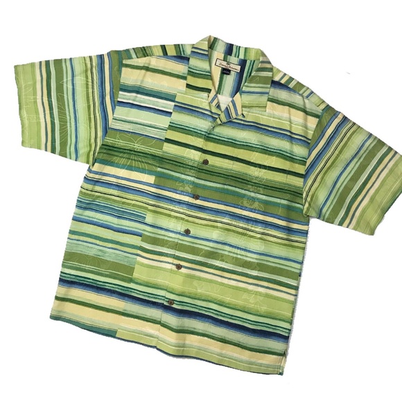 Tommy Bahama Other - Tommy Bahama Green & Turquoise Stripe Shirt